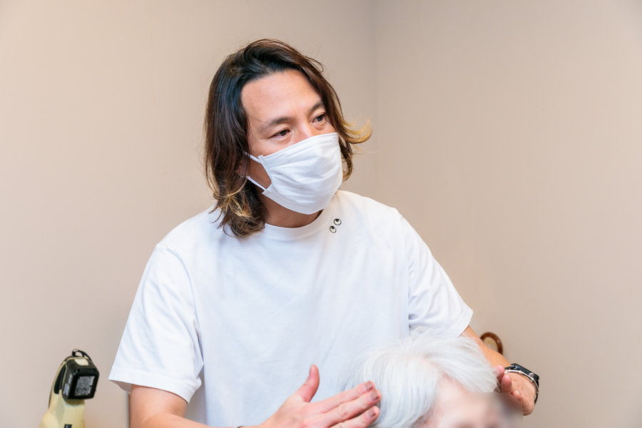 訪問美容施術風景